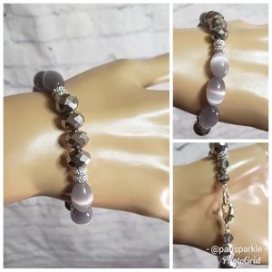 Beautiful Handmade Gray & Silver Bracelet